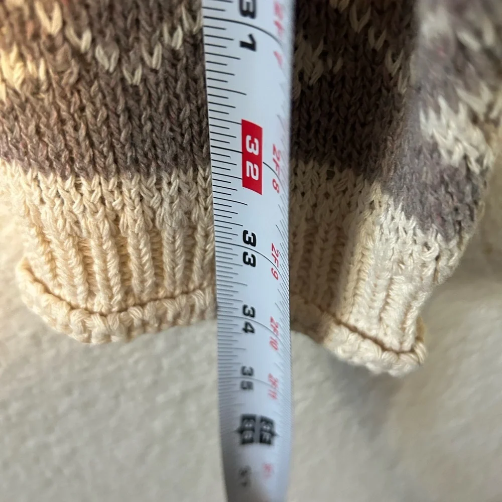 Idea Series Maroon and Beige Moose Sweater Small Silk Acrylic Blend Oversized - Picture 11 of 11